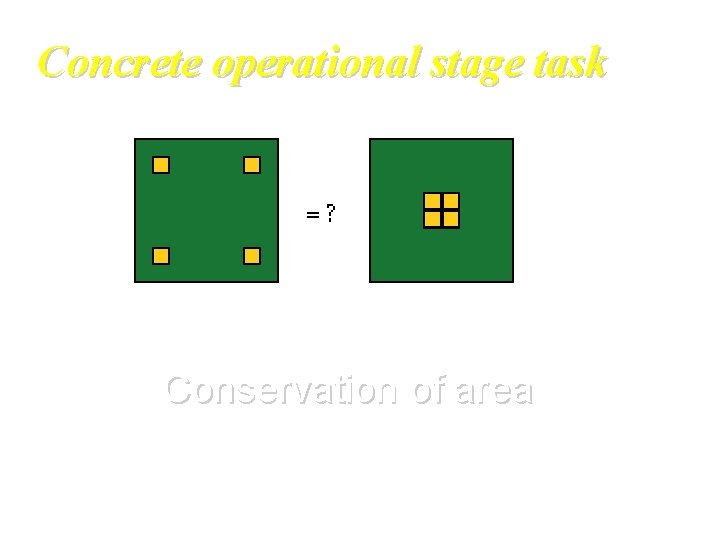 Concrete operational stage task Conservation of area 