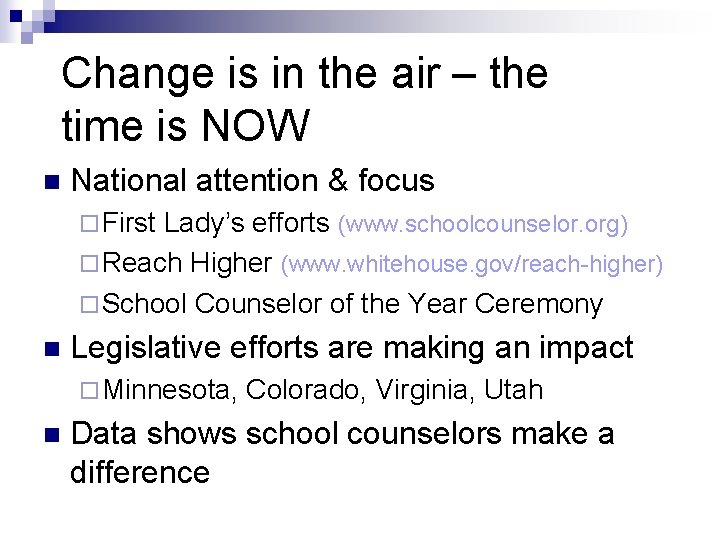 Change is in the air – the time is NOW n National attention & Change is in the air – the time is NOW n National attention &