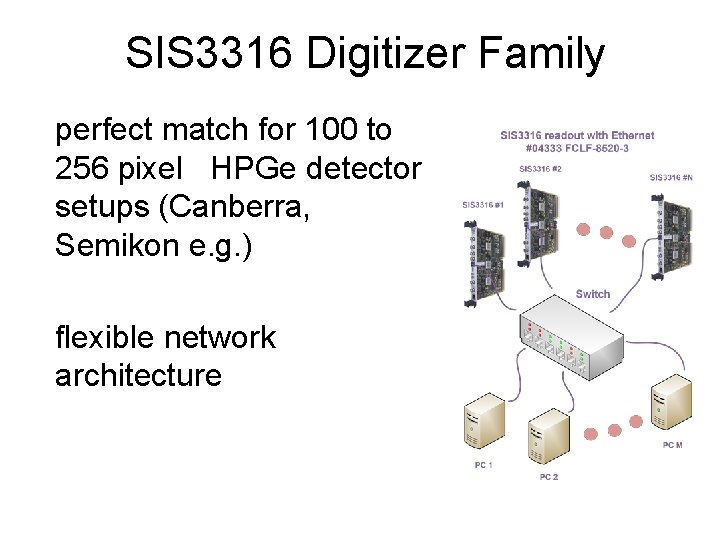 SIS 3316 Digitizer Family perfect match for 100 to 256 pixel HPGe detector setups