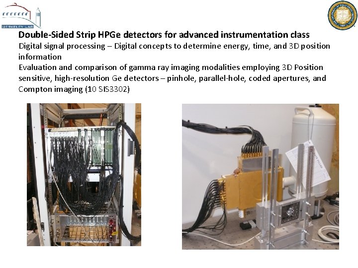 Double-Sided Strip HPGe detectors for advanced instrumentation class Digital signal processing – Digital concepts