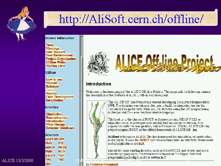 http: //Ali. Soft. cern. ch/offline/ ALICE 13/3/2000 Software Panel Computing Review 10 