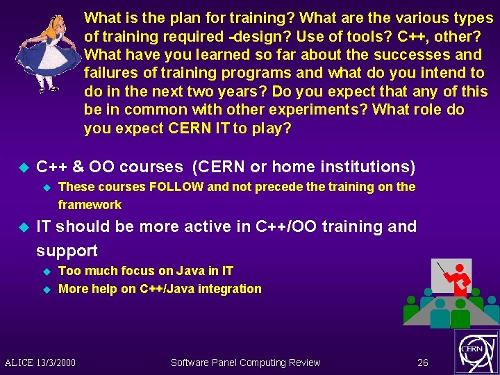 What is the plan for training? What are the various types of training required