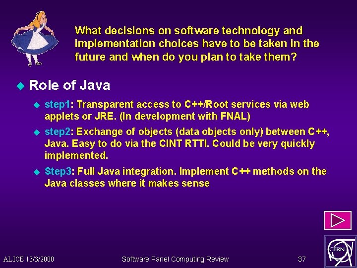 What decisions on software technology and implementation choices have to be taken in the