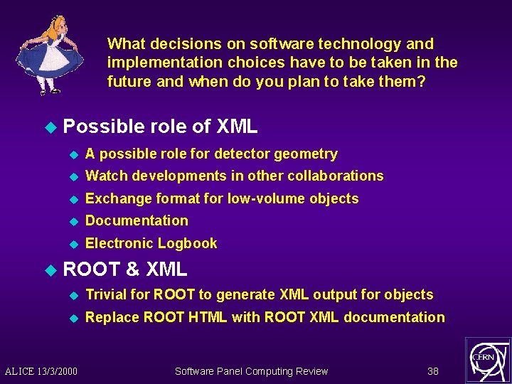 What decisions on software technology and implementation choices have to be taken in the