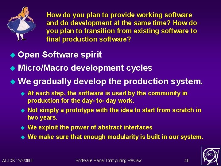How do you plan to provide working software and do development at the same