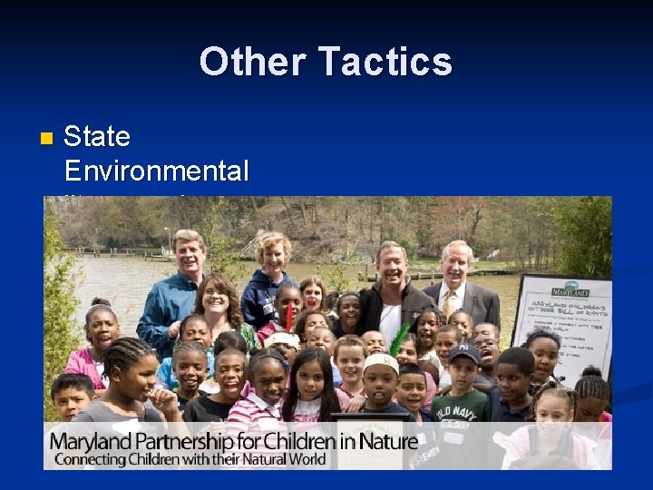 Other Tactics n State Environmental literacy plans 