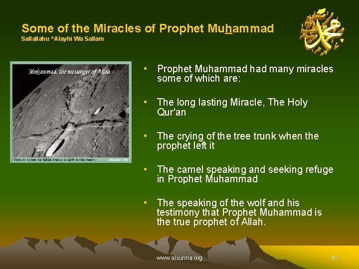 Some of the Miracles of Prophet Muhammad Sallallahu ^Alayhi Wa Sallam • Prophet Muhammad