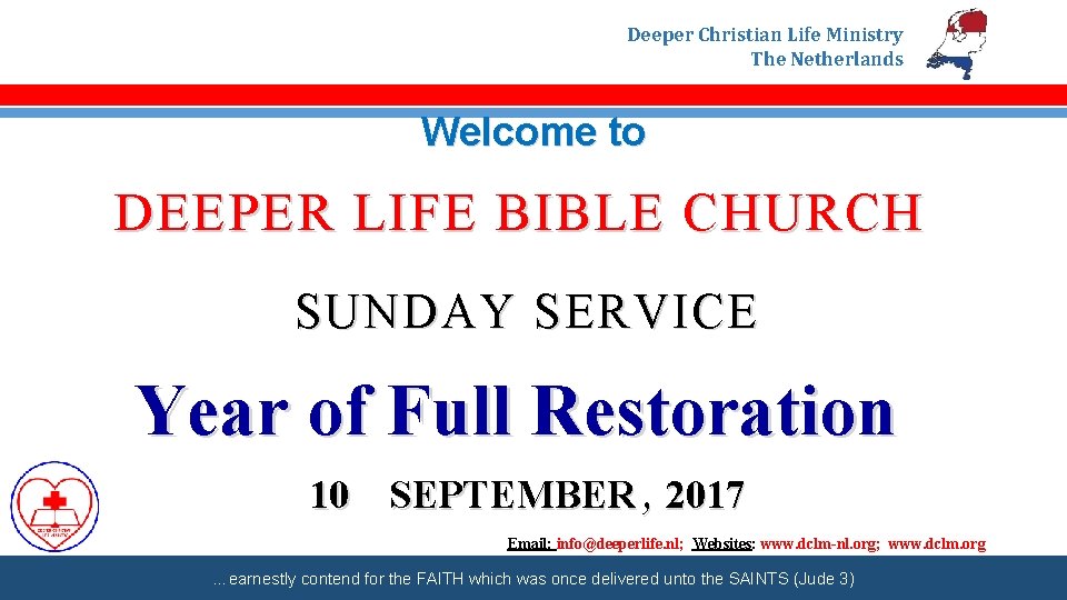 Deeper Christian Life Ministry The Netherlands Welcome to DEEPER LIFE BIBLE CHURCH SUNDAY SERVICE