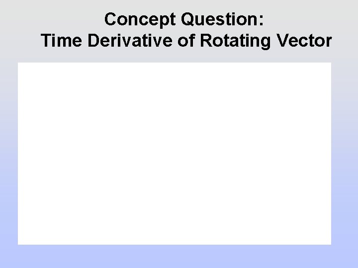 Concept Question: Time Derivative of Rotating Vector 