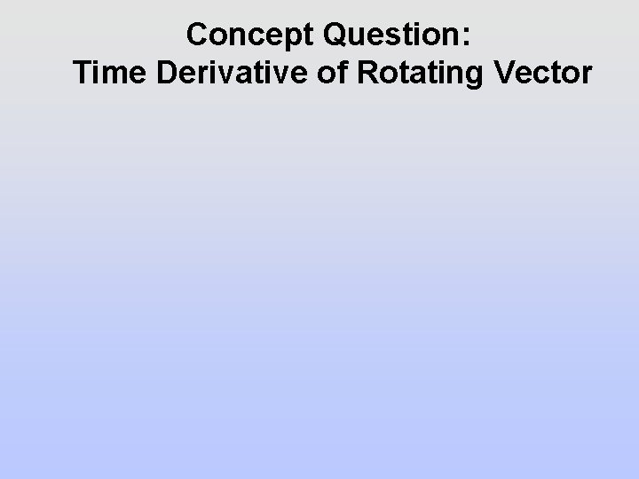 Concept Question: Time Derivative of Rotating Vector 