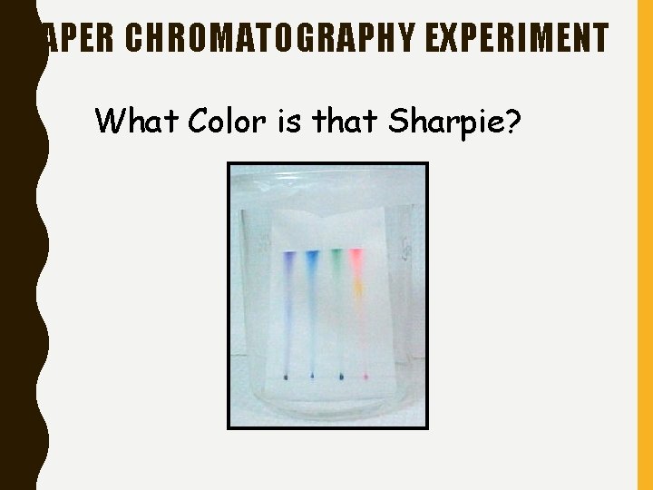 PAPER CHROMATOGRAPHY EXPERIMENT What Color is that Sharpie? 