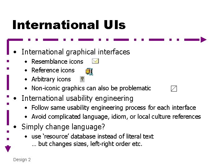 International UIs • International graphical interfaces • • Resemblance icons Reference icons Arbitrary icons