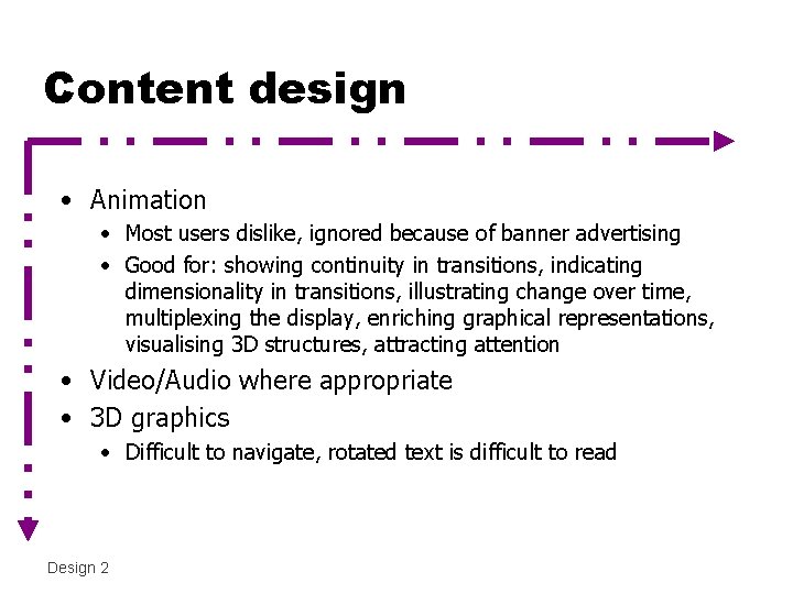 Content design • Animation • Most users dislike, ignored because of banner advertising •