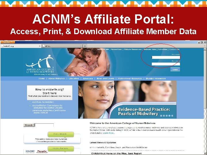 ACNM’s Affiliate Portal: Access, Print, & Download Affiliate Member Data 