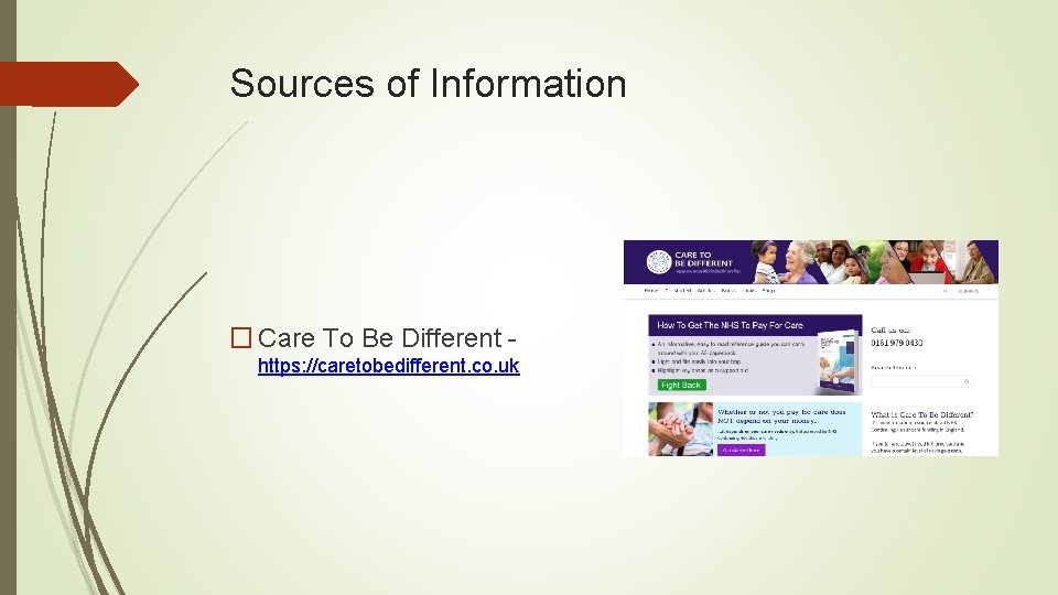 Sources of Information � Care To Be Different https: //caretobedifferent. co. uk 