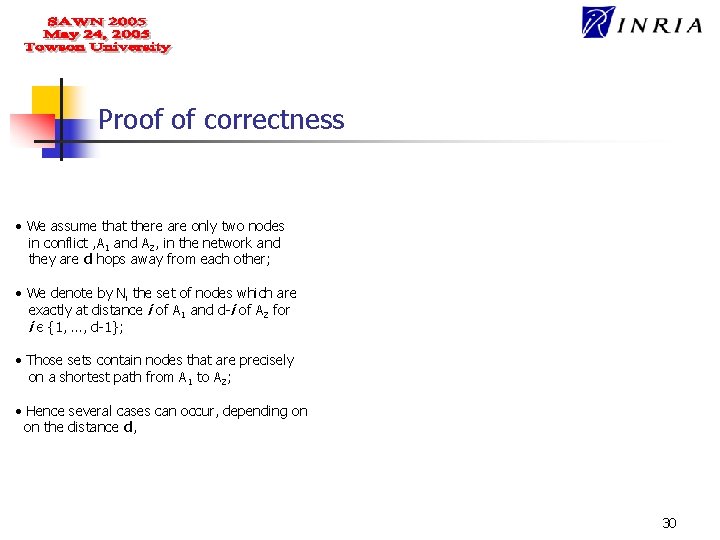 Proof of correctness • We assume that there are only two nodes in conflict