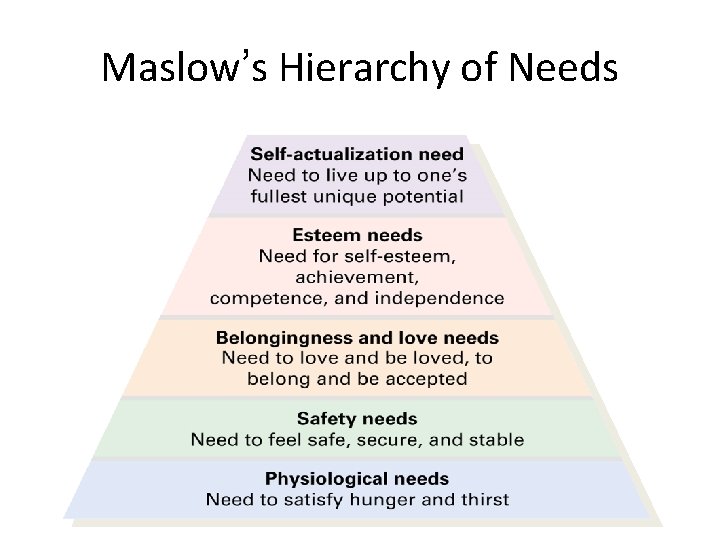 Maslow’s Hierarchy of Needs 