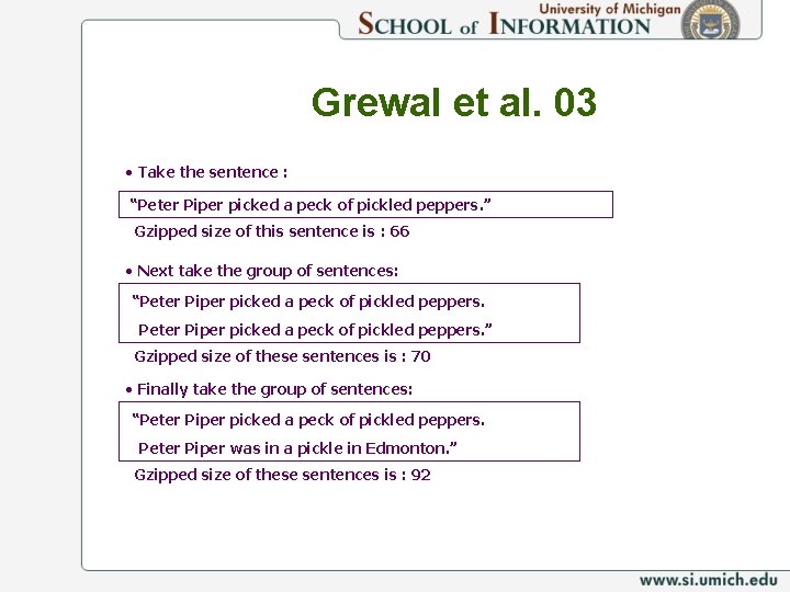 Grewal et al. 03 • Take the sentence : “Peter Piper picked a peck