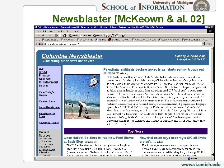 Newsblaster [Mc. Keown & al. 02] 