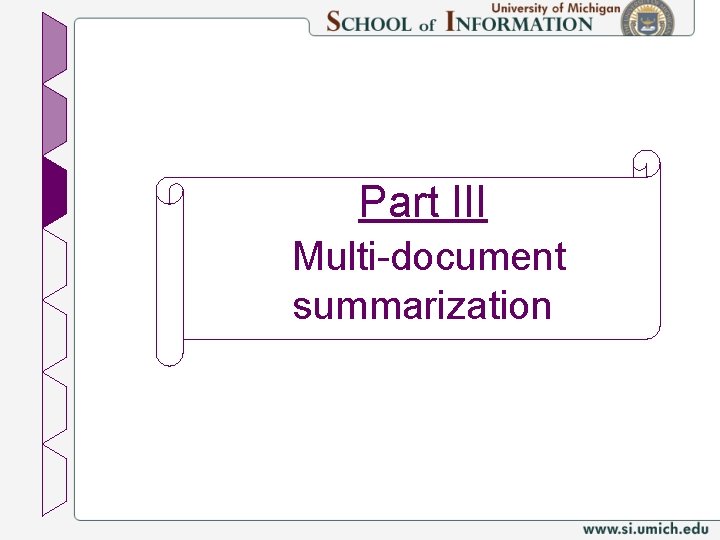 Part III Multi-document summarization 