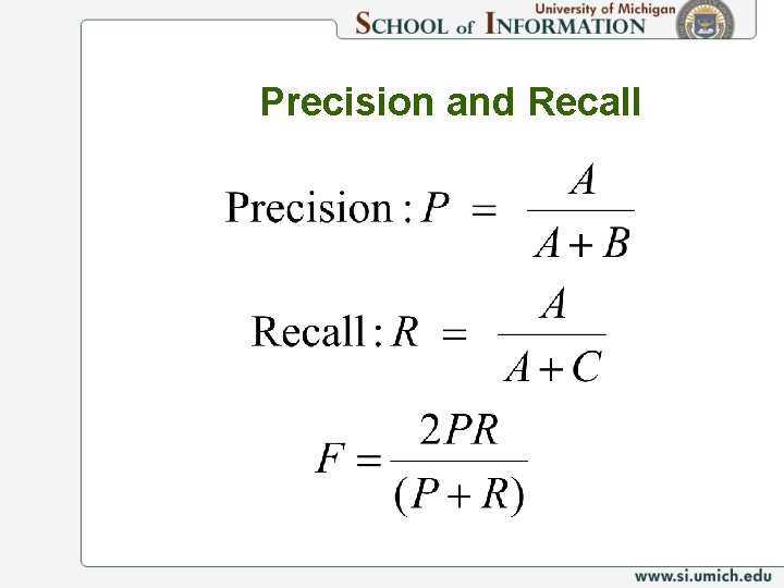 Precision and Recall 