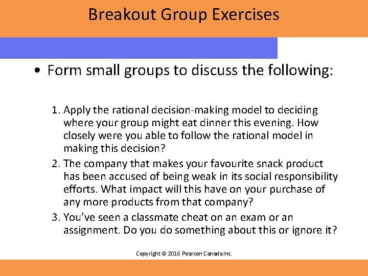 Breakout Group Exercises • Form small groups to discuss the following: 1. Apply the Breakout Group Exercises • Form small groups to discuss the following: 1. Apply the