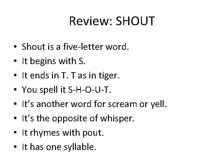 Review: SHOUT • • Shout is a five-letter word. It begins with S. It