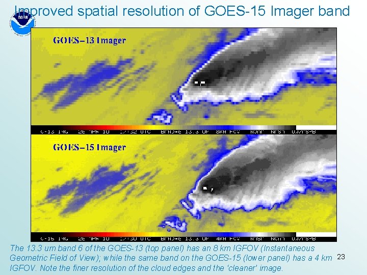 Improved spatial resolution of GOES-15 Imager band 6 The 13. 3 um band 6