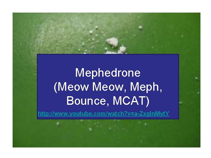 Mephedrone (Meow, Meph, Bounce, MCAT) http: //www. youtube. com/watch? v=a-Zxgln. Myt. Y 