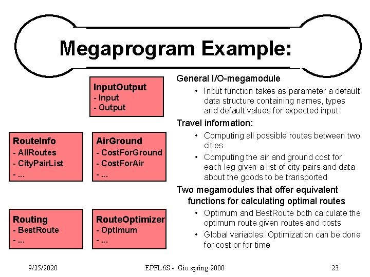 Megaprogram Example: Input. Output - Input - Output General I/O-megamodule • Input function takes