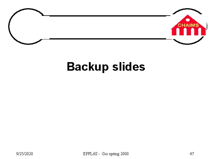 Backup slides 9/25/2020 EPFL 6 S - Gio spring 2000 47 