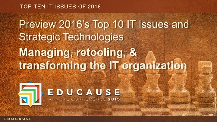 TOP TEN IT ISSUES OF 2016 