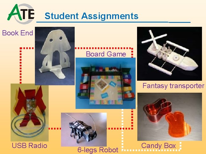 Student Assignments Book End Board Game Fantasy transporter USB Radio 6 -legs Robot Candy