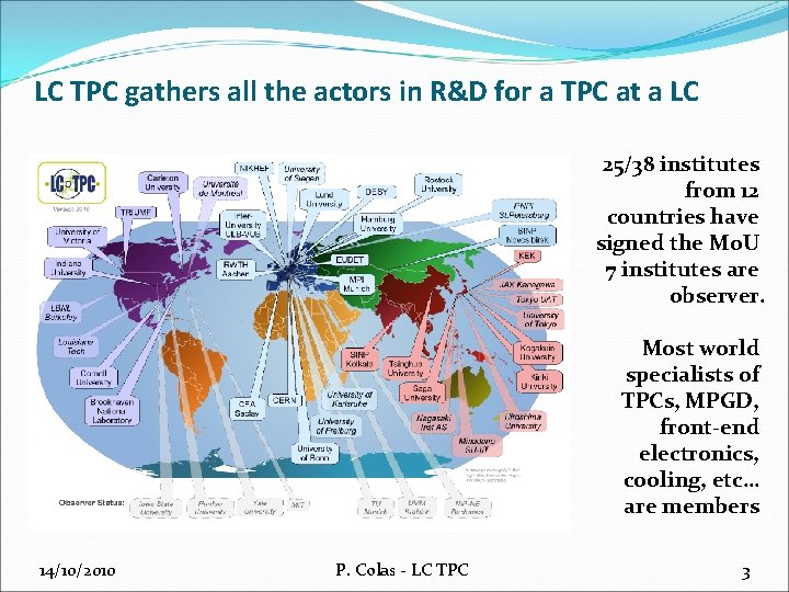 LC TPC gathers all the actors in R&D for a TPC at a LC
