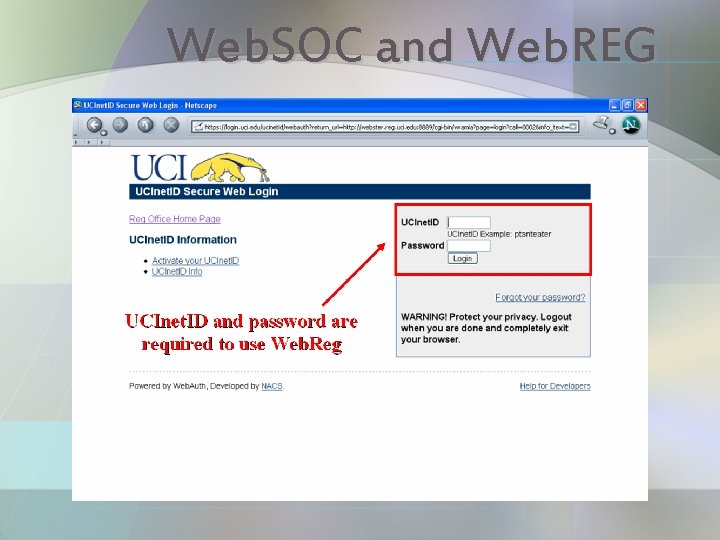 Web. SOC and Web. REG 