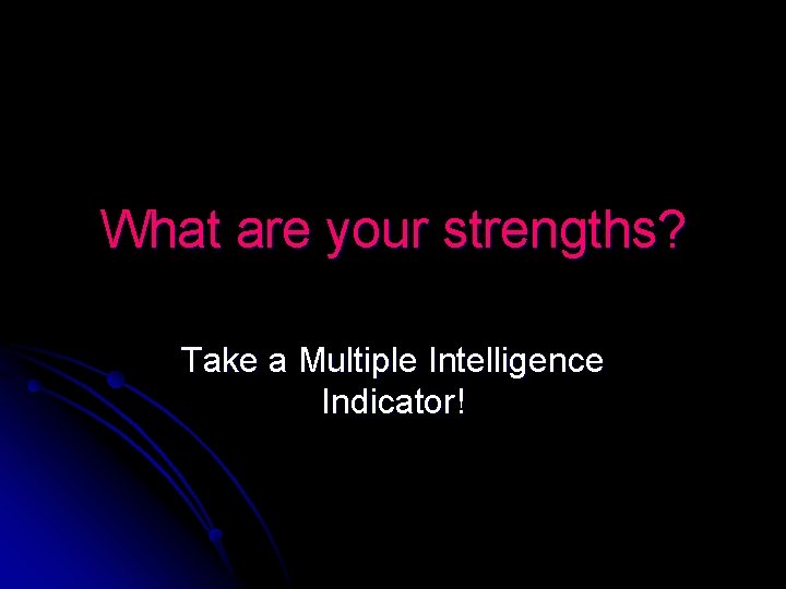 What are your strengths? Take a Multiple Intelligence Indicator! 