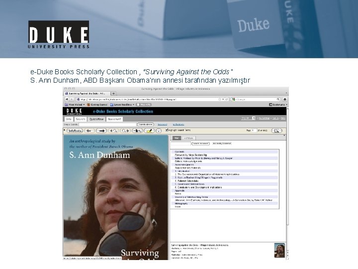 e-Duke Books Scholarly Collection , “Surviving Against the Odds “ S. Ann Dunham, ABD