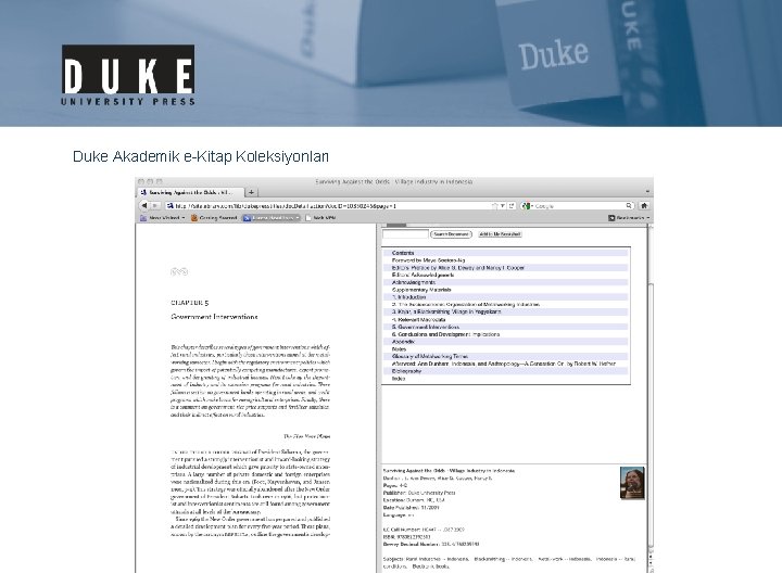 Duke Akademik e-Kitap Koleksiyonları 