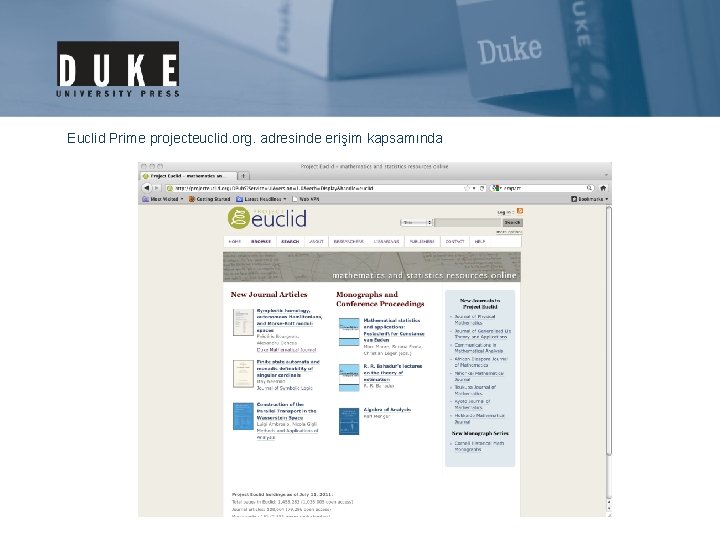 Euclid Prime projecteuclid. org. adresinde erişim kapsamında 