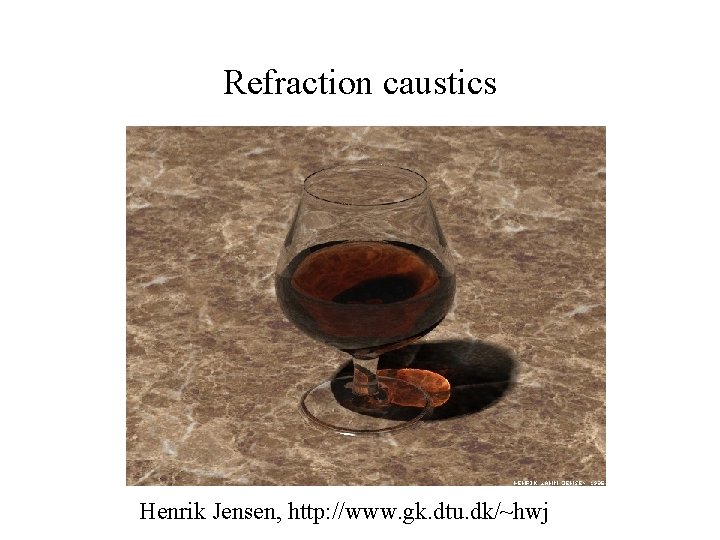 Refraction caustics Henrik Jensen, http: //www. gk. dtu. dk/~hwj 