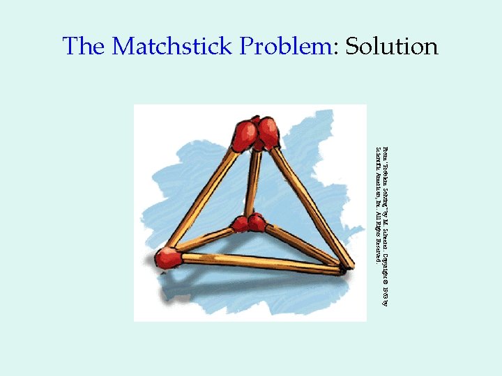 The Matchstick Problem: Solution From “Problem Solving” by M. Scheerer. Copyright © 1963 by