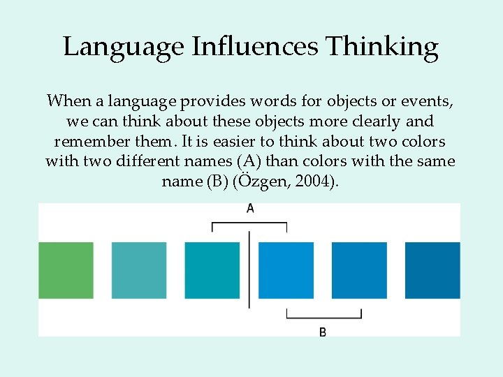 Language Influences Thinking When a language provides words for objects or events, we can