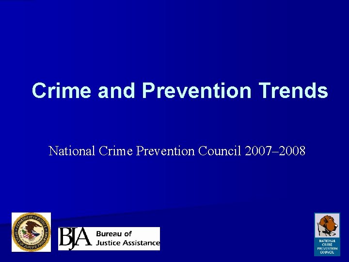 Crime and Prevention Trends National Crime Prevention Council 2007– 2008 
