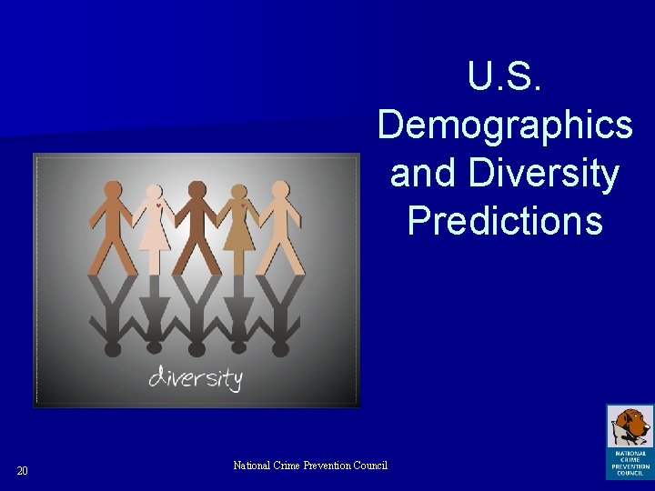 U. S. Demographics and Diversity Predictions 20 National Crime Prevention Council 