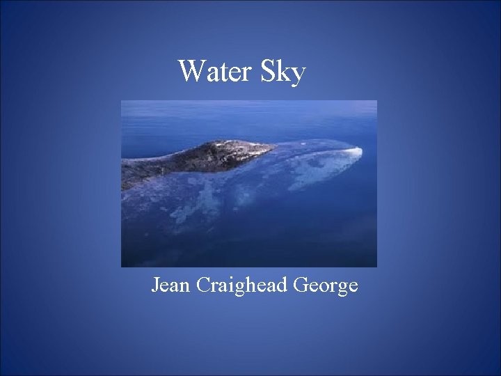 Water Sky Jean Craighead George 