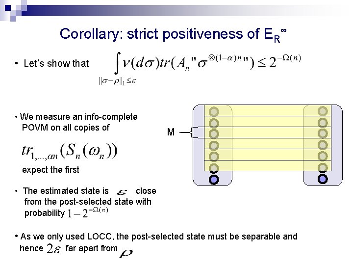 Corollary: strict positiveness of ER∞ • Let’s show that • We measure an info-complete