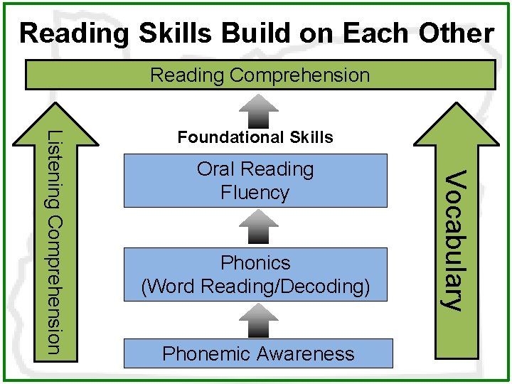 Reading Skills Build on Each Other Reading Comprehension Oral Reading Fluency Phonics (Word Reading/Decoding)