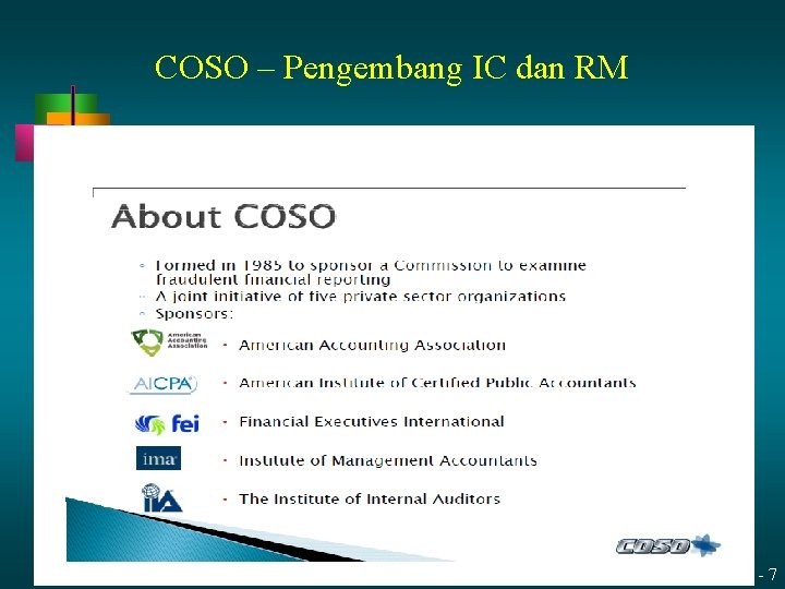 COSO – Pengembang IC dan RM 13 - 7 
