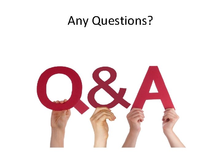 Any Questions? Any Questions?