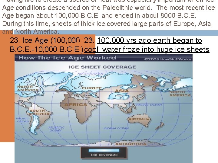 Having fire to create a source of heat was especially important when Ice Age